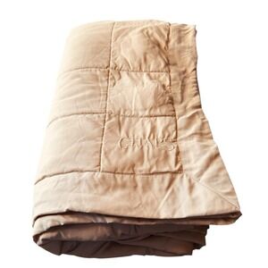 Chaps Blanket Baffle Box Quilted‎ Puffer Lodge Full/Queen Tan Ralph Lauren